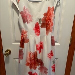 Calvin Klein White and Pink Floral Dress